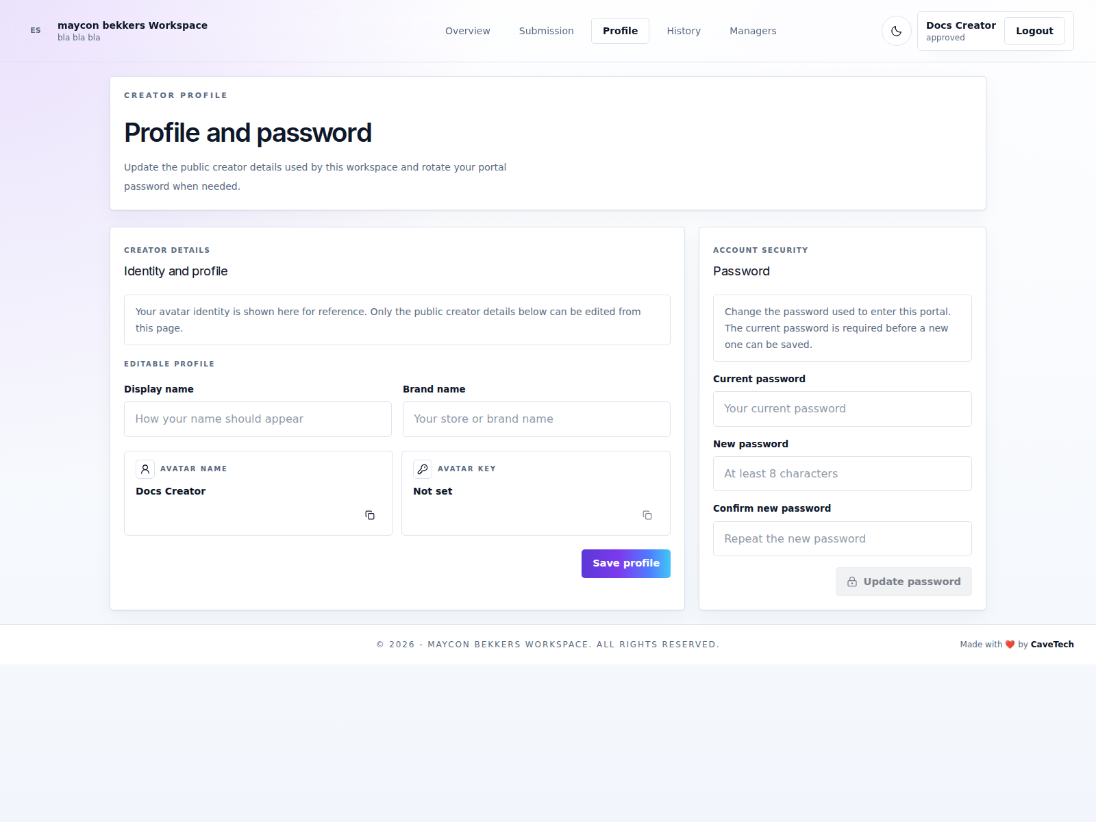 EventSale creator profile