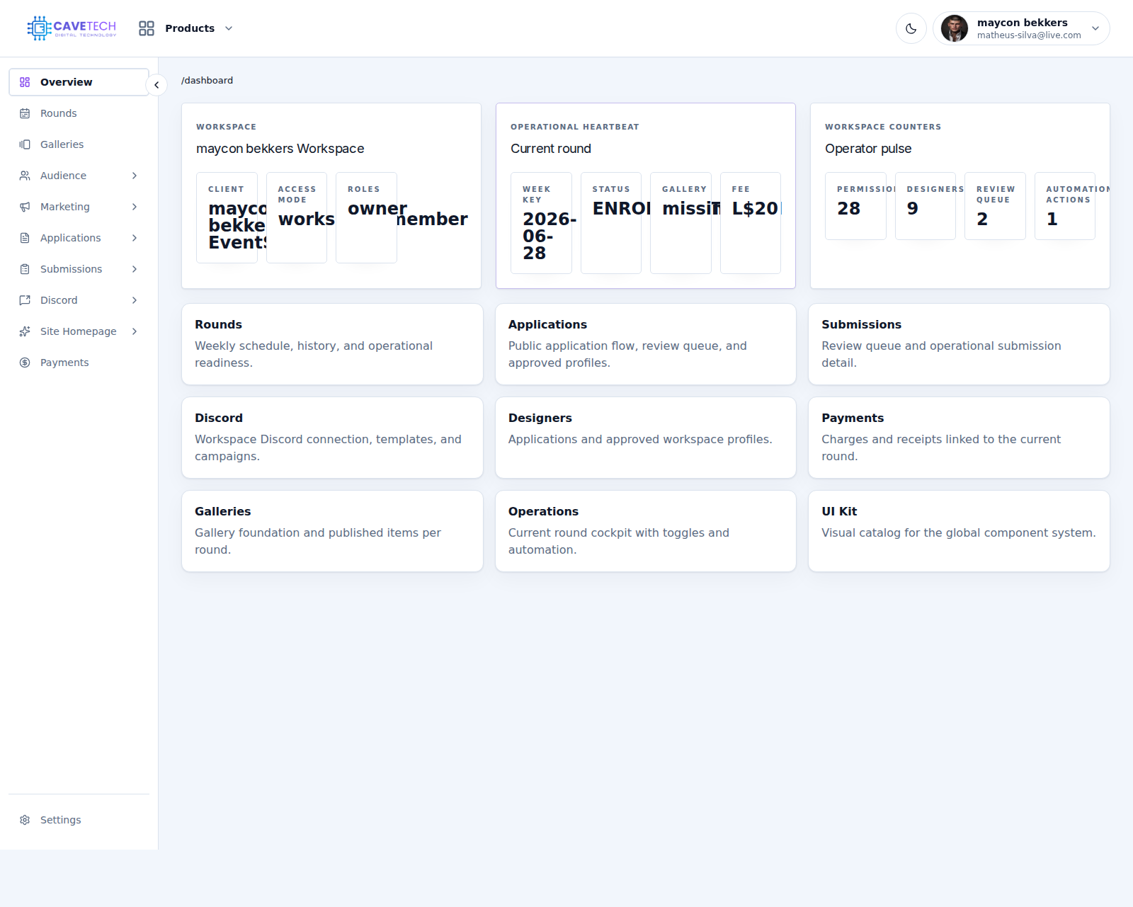 EventSale operator dashboard