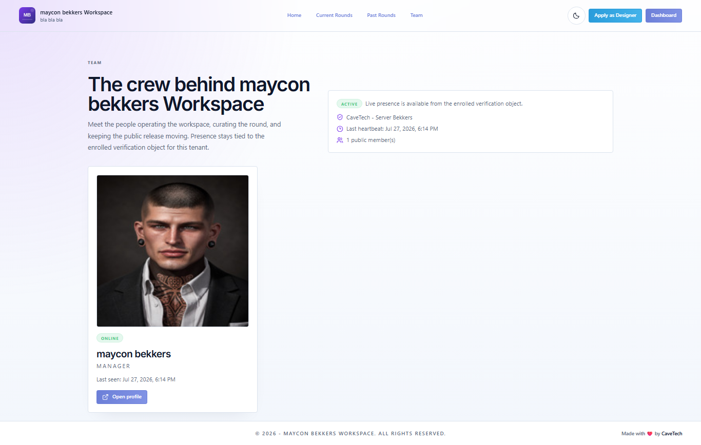 EventSale public team page showing the people behind the event