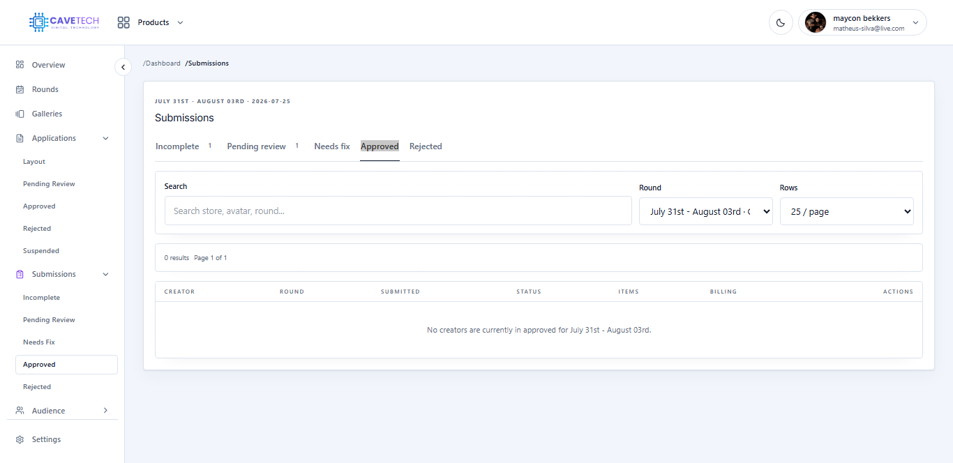 EventSale approved submissions