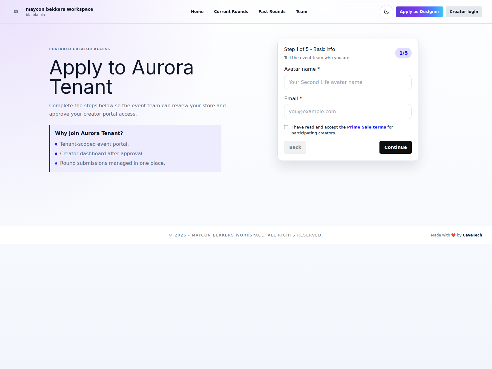 EventSale public application