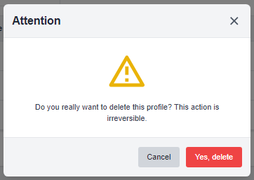 Delete Rental Profile Confirmation