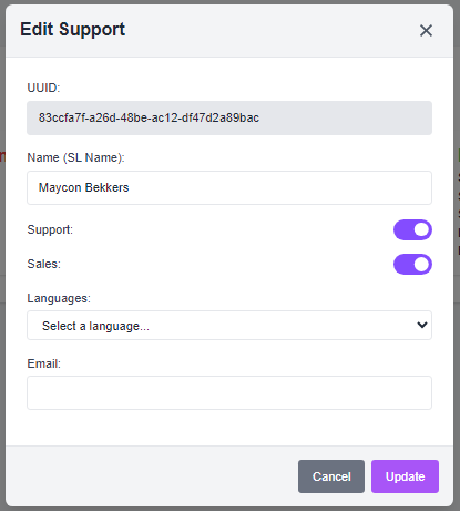 Edit Manager Modal