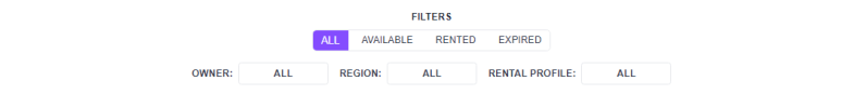 Rentals List Filters