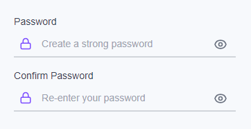 Authentication form - Step 4: Password creation