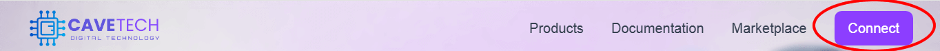 CaveTech homepage with Connect button