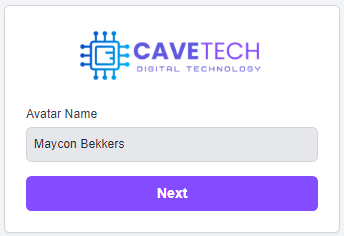 Registration form with avatar name pre-filled