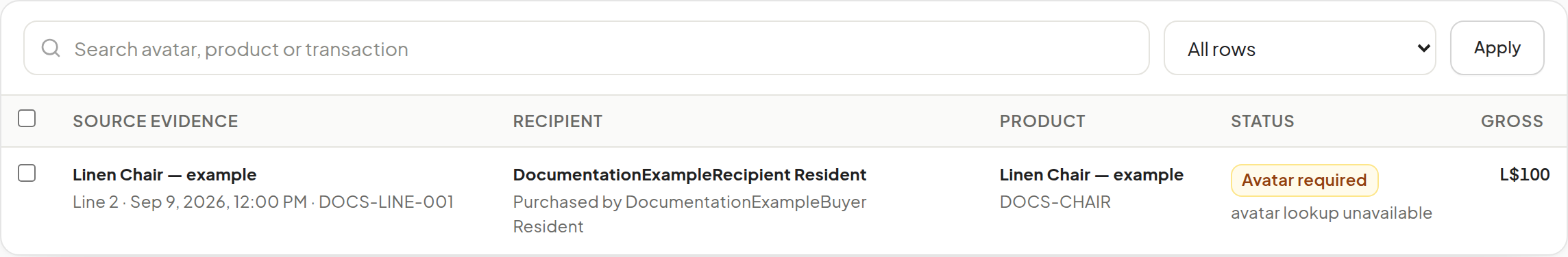 Dry-run import review showing row outcomes and Product matching before commit